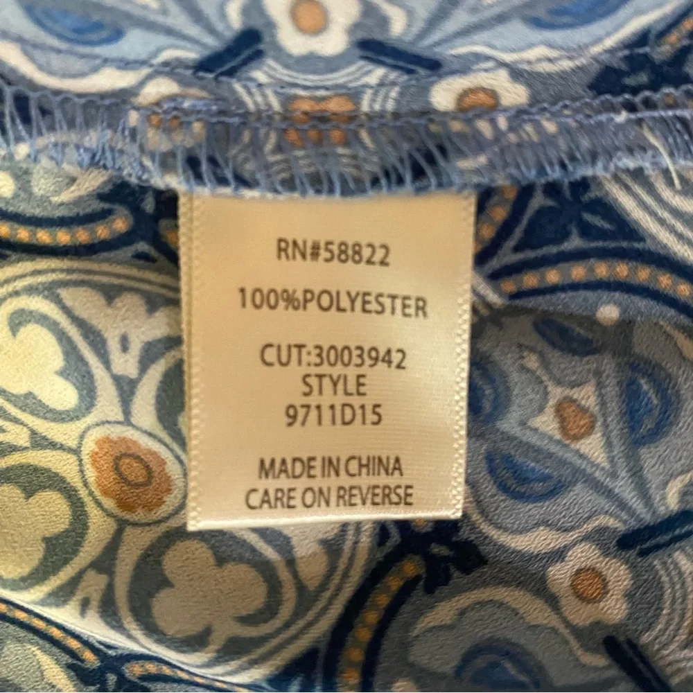 Max Studio Skirt Pleated Midi Skirt Light Blue Medallion Print Womens Size Small